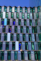Detail of the exterior of Harpa Concert Hall and Conference Centre in Reykjavik.